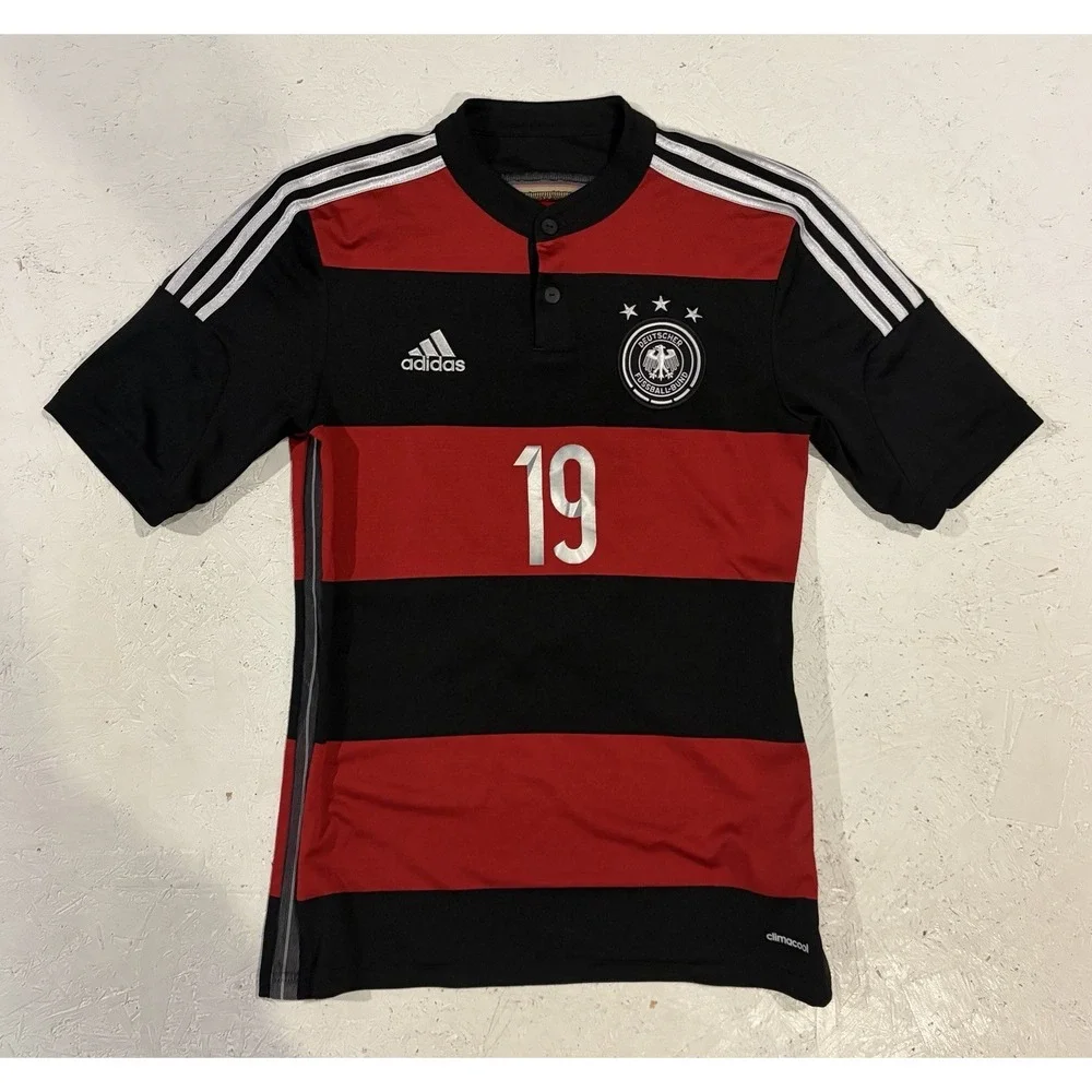 2014 2015 Germany Away Jersey #19 Gotze Adidas G74520 World Cup Soccer Mens S